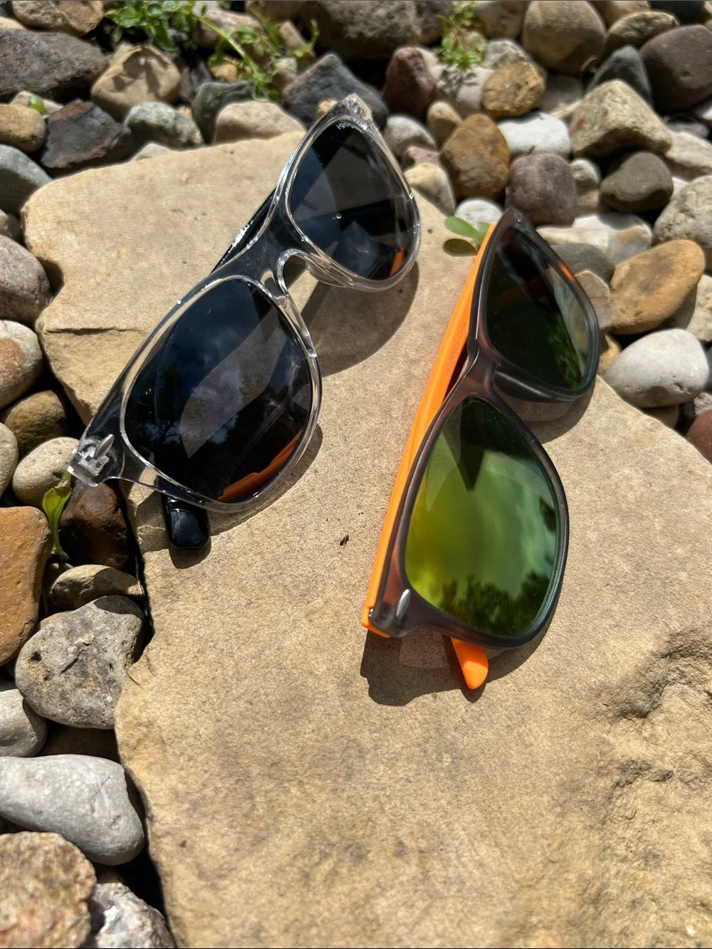 i-gogs Kids Sunglasses - Two Pair - Clear Frame & Orange Frame Mirrored Lenses